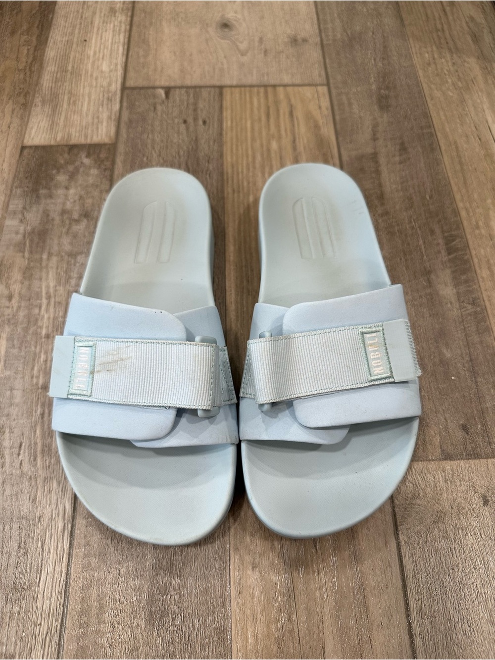 NOBULL Light Blue Adjustable Slide Sandals